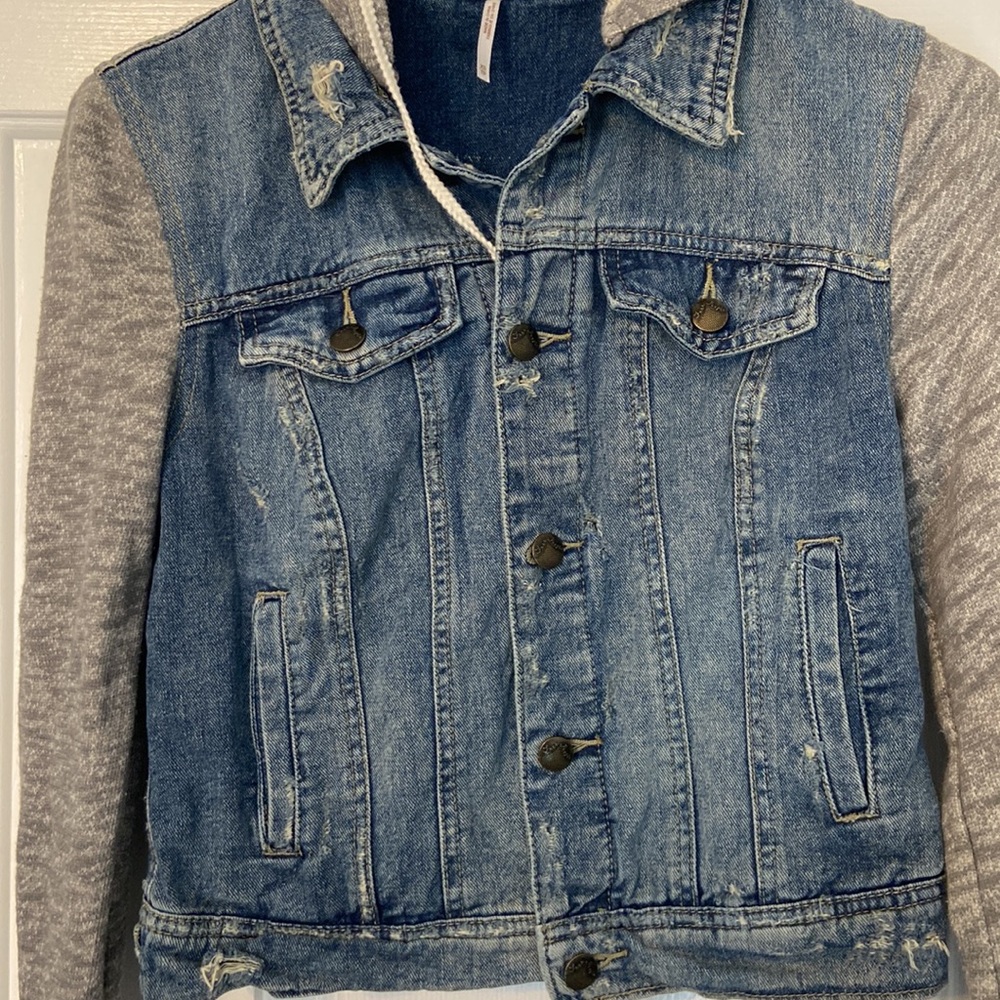 Free People denim Jacket with detachable hood - Picture 4 of 8